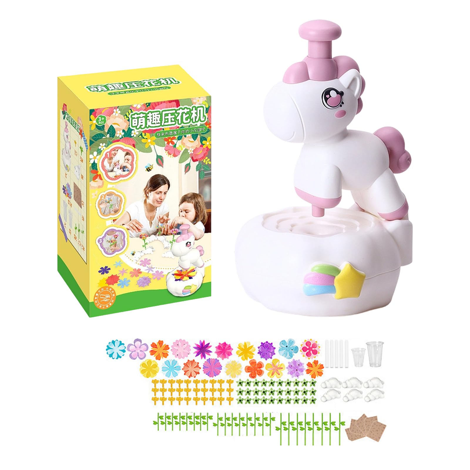 Wiffe Kreative handgefertigte Blumenpress Sets, Blumenmacher Maschinenspielzeug mit Zubehör für, Partys, Versammlungen, Bastelaktivitäten, Bastelpress Set