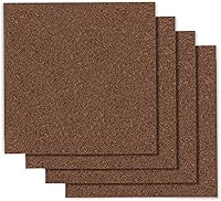Quartet Dark Brown Cork Bulletin Board Tiles 12x12x3/8 Inch Self-Healing Panels 4-Pack - Noise Absorbing Custom Wall Boards