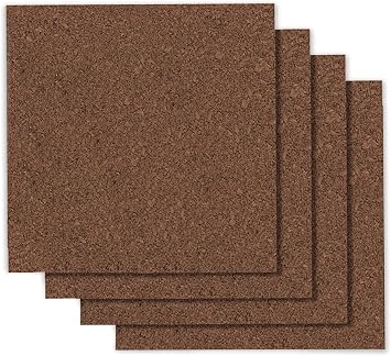 Quartet Cork Tiles, Bulletin Board Cork Panels 12 x 12 x 3/8, Dark Brown, 4 Pack (101)