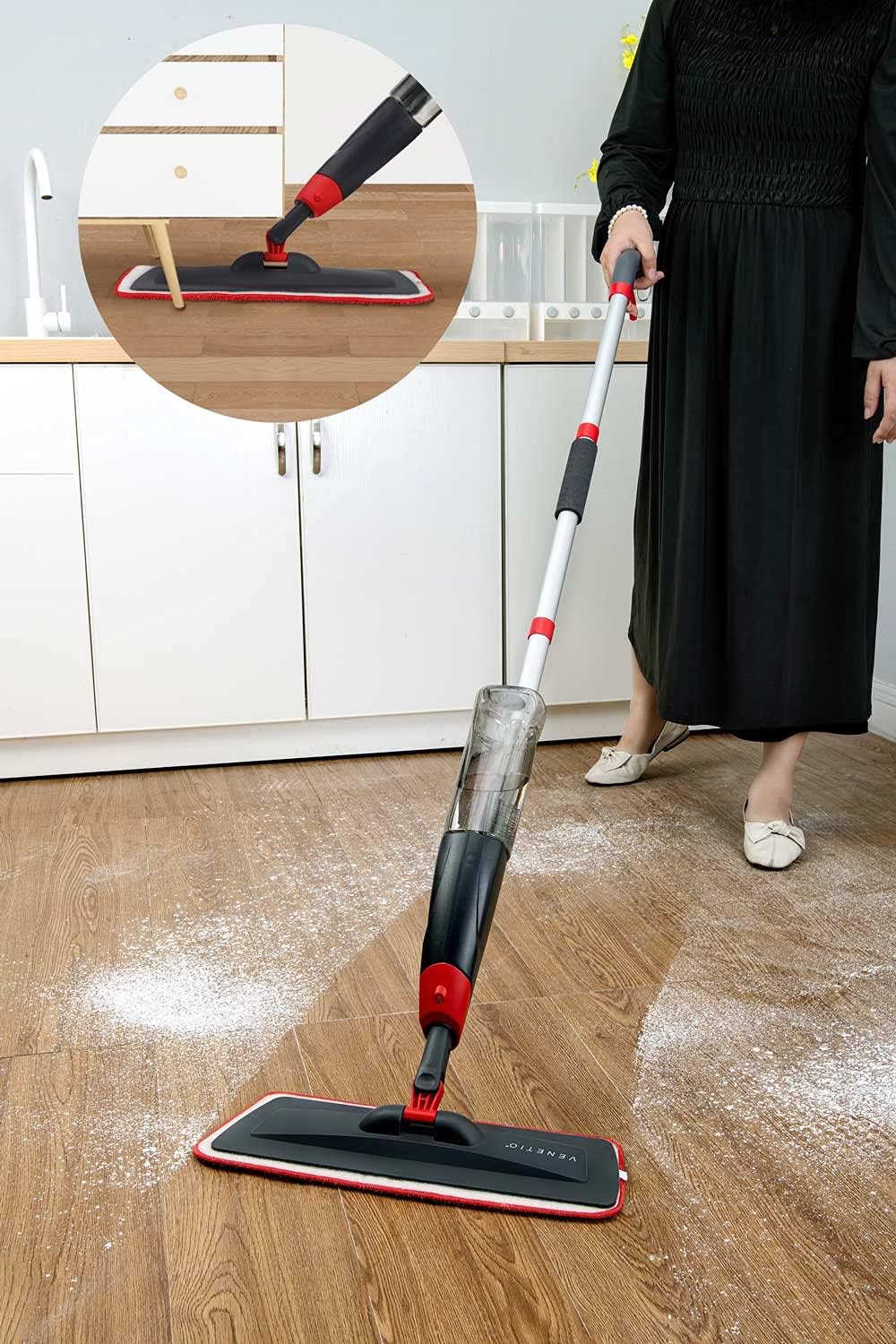VENETIO Premium Spray Mop for Floor Cleaning with Washable Pad and Refillable Sprayer - Reusable Wet Microfiber Mop Set for Wood, Hardwood, Laminate, Vinyl, Ceramic Tile, Kitchen, Ideal for Pet Owner : Health & Household