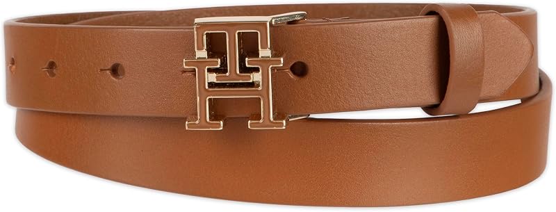 Tommy Hilfiger Th Monogram Enamel Plaque Buckle Skinny Belt For Jeans, Trousers And Dresses Cinturón Mujer (Pack de 1)