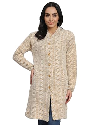 eWools Women's winterwear Woolen Long Coat Cardigan (Camel, 2XL)