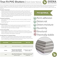 Vista 9 de Ekena Millwork Persianas unidas de PVC de dos tablas de 10 3/4 pulgadas de ancho x 36 pulgadas de alto, azul pacífico
