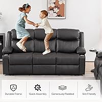 Vista 6 de Juego de Sofá Reclinable PALLOME - Juego de Sofá Reclinable, Juego de Muebles Reclinables de 2 Piezas, Sofá Reclinable de 3 Plazas y Sillón