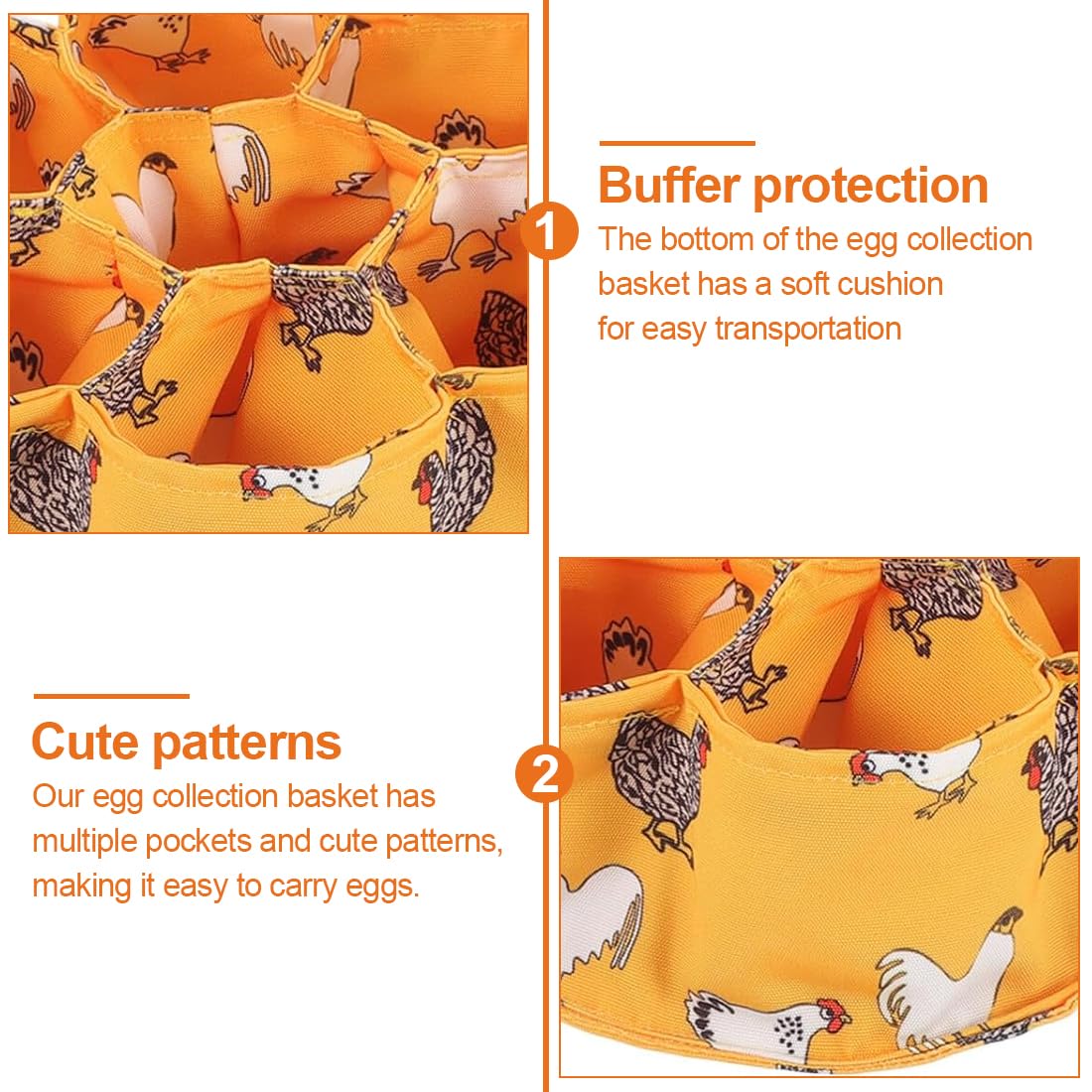 Cesta recolectora de Huevos, 7 Bolsas Reutilizables de Pulpa para Guardar Huevos de Gallina o Manualidades de Pascua en el Jardín