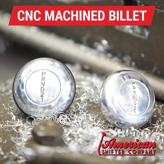 American Shifter ASCSN13007 Custom Shift Knob (Push Button Billet Custom Shift Knob ~ PRNDD1)