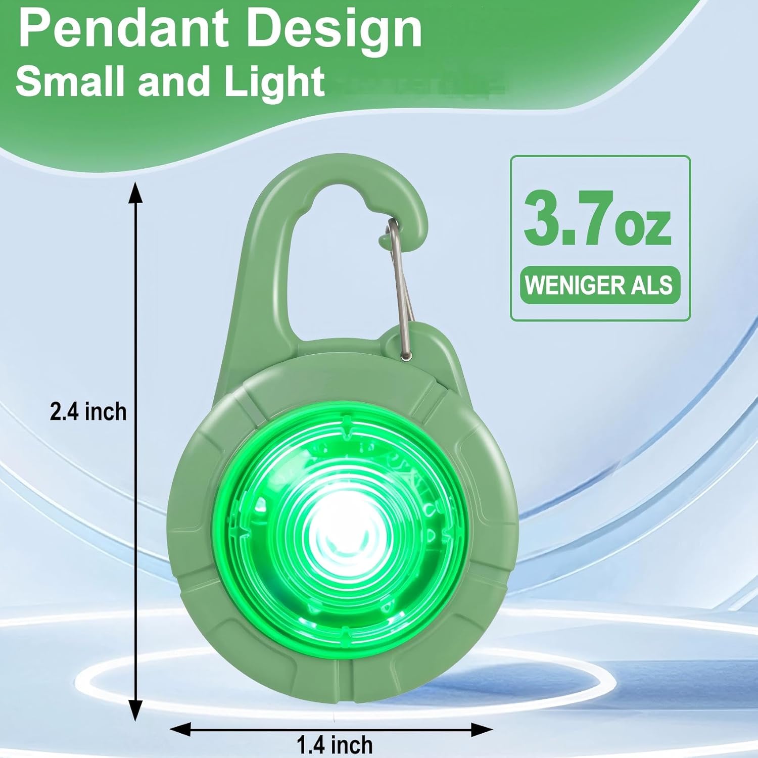 Dog Collar Light, Rechargeable Dog Lights 2 Pack, Safety lights suitable for backpacks, schoolbags, clothing, children's cars, and pet collars(Green)