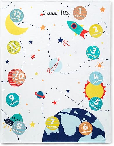 Miniatura 9 de Manta de bebé personalizada Milestone - Manta mensual para fotos - Manta de fotos para recién nacidos, luna