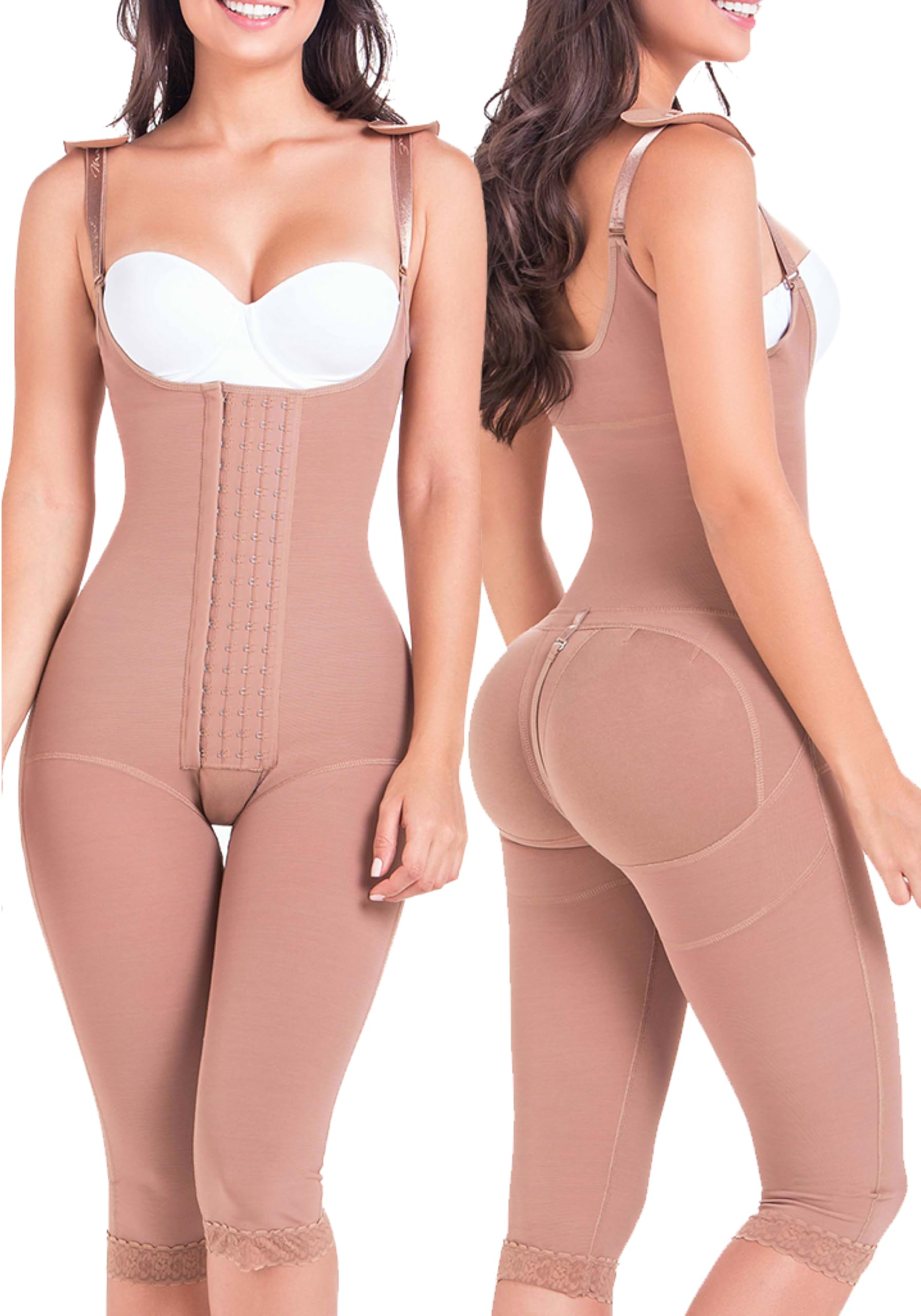 MARIAE FAJASTummy Control Shapewear Bodysuit Colombian Open Bust Body Shaper