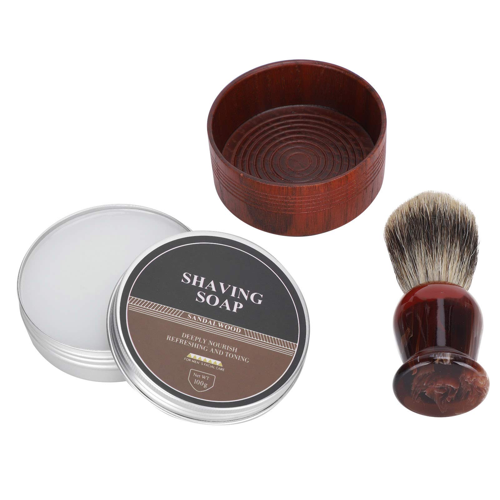 Kit de rasage de barbe bol de rasage en bois ensemble de brosse de rasage de cheveux outil de rasage de Mostache pour hommes