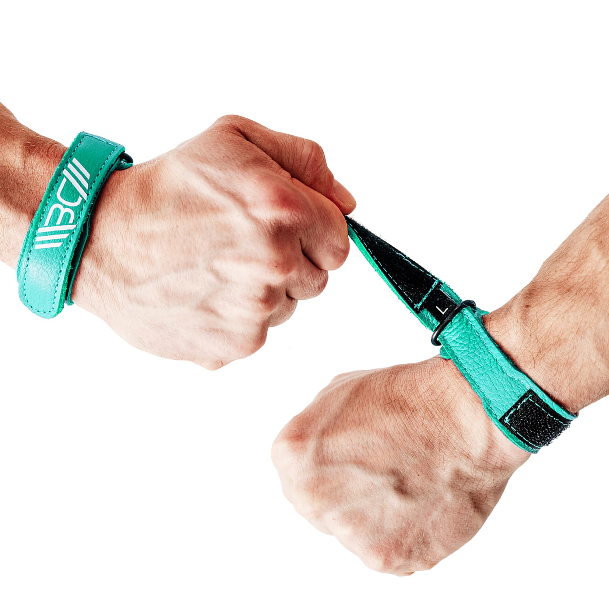 WARM BODY COLD MIND Leather Wrist Wraps for Weightlifting, Powerlifting, Gym – Wrist Support for Men & Women – Heavy Duty Wrist Straps for Strength Training (Basic Aqua, S)