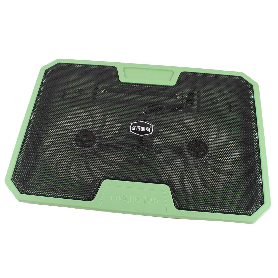 Ruilogod 10 "-15.5" Notebook Notebook Metallo USB LED 2-ventilatore Raffreddamento Pad Green