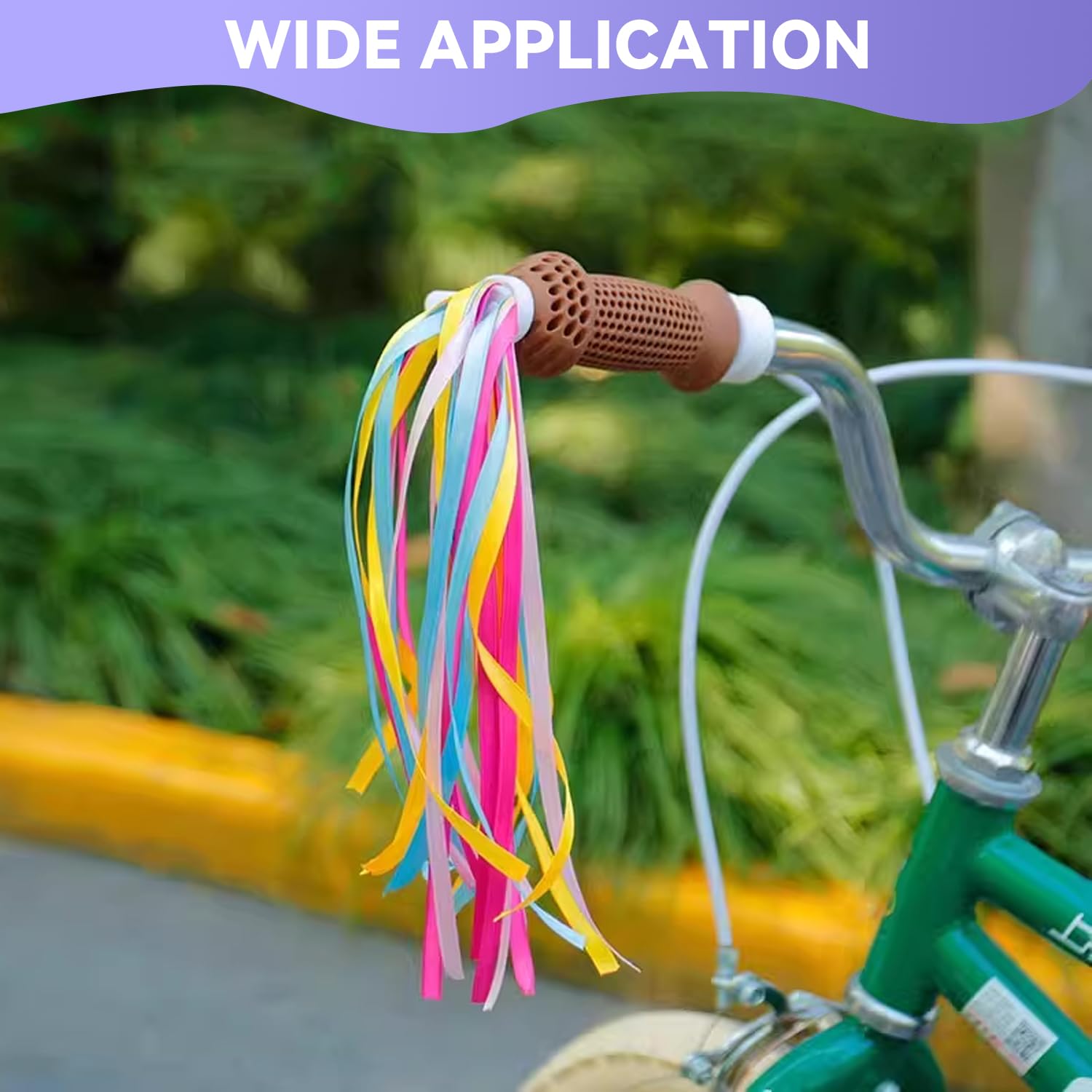 Accessoire Velo Enfant Rubans Guidon Streamers 2 Paires Arc-en-Ciel