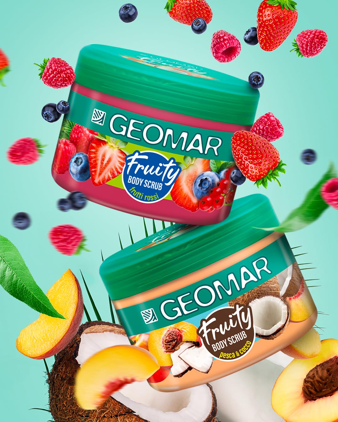 GEOMAR | Fruity Body Scrub Frutti Rossi, Profumo di fragola e lampone, Formula Vegan, Made in Italy, 300 g