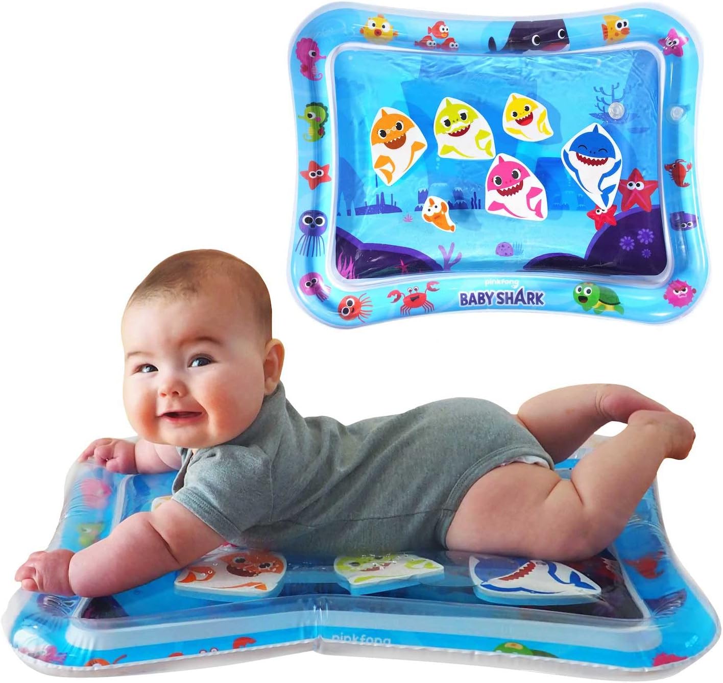 WowWee Baby Shark Tummy Time Water Filled Play Mat – Infant Toys to Help Learn How to Crawl – Baby Shark Official