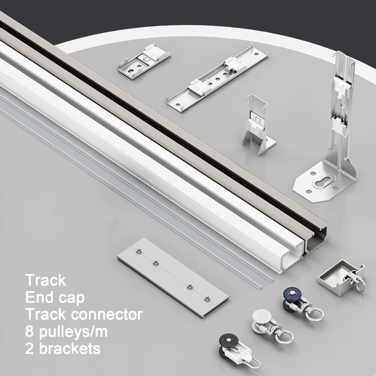 Rail de Rideau pour Plafond ou Mur,Roulement Silencieux,pour Fenêtres (3m,White)