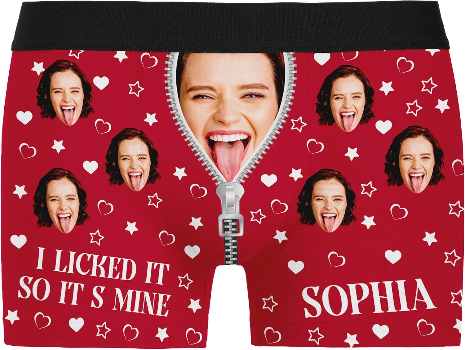 Artsadd Custom Men's Boxer Briefs Personalized Funny Face Shorts Underwear Customized Photo Gift Boyfriend Husband Valentines
