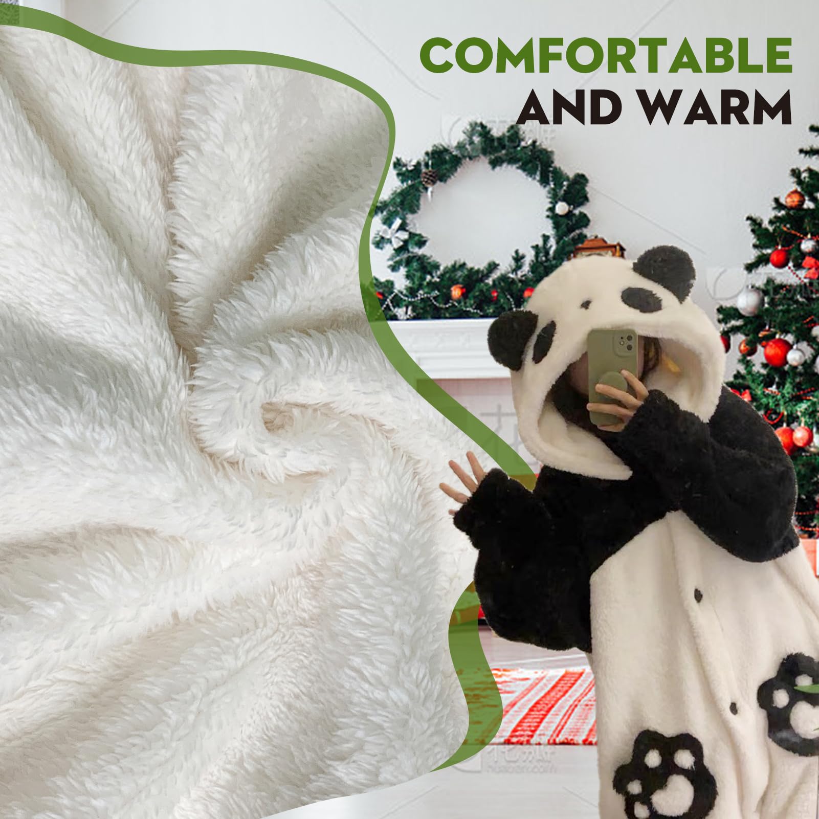 Pigiama Tuta Panda Unisex Adulto Animale Onesie Cosplay Halloween Carnevale Costume Donna Pigiama Costume Animale Inverno Famiglia