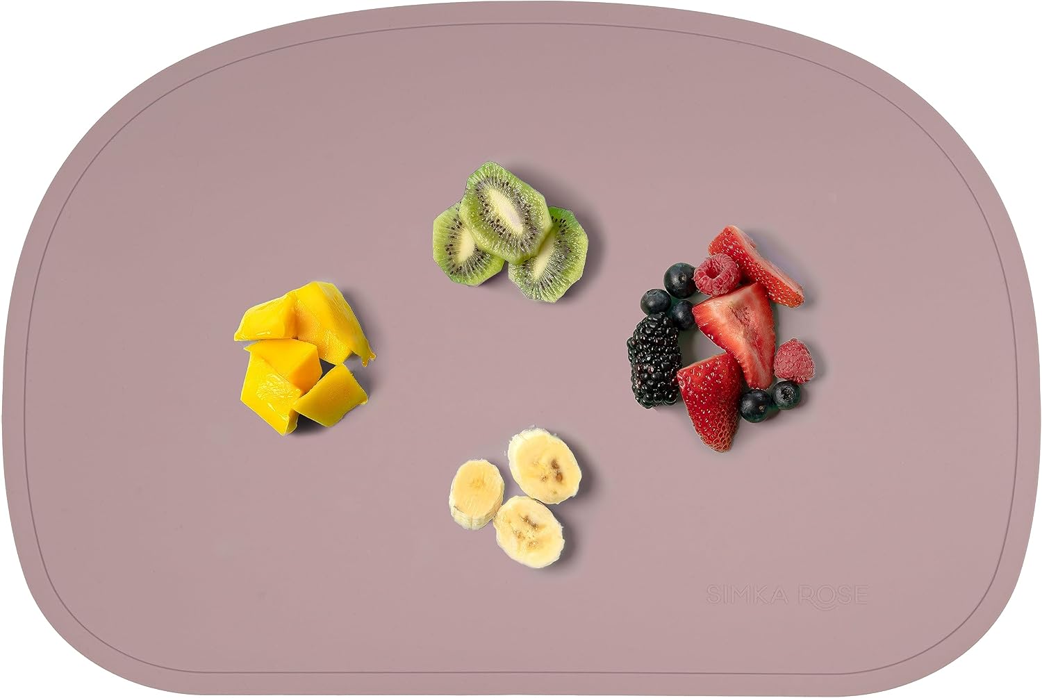 Simka Rose Silicone Baby Placemats that Stick to Table - Silicone Placemats for Toddlers Non Slip with Raised Edges - Kids Placemats for Dining Table Restaurants and Travel - Dishwasher Safe (Lilac)