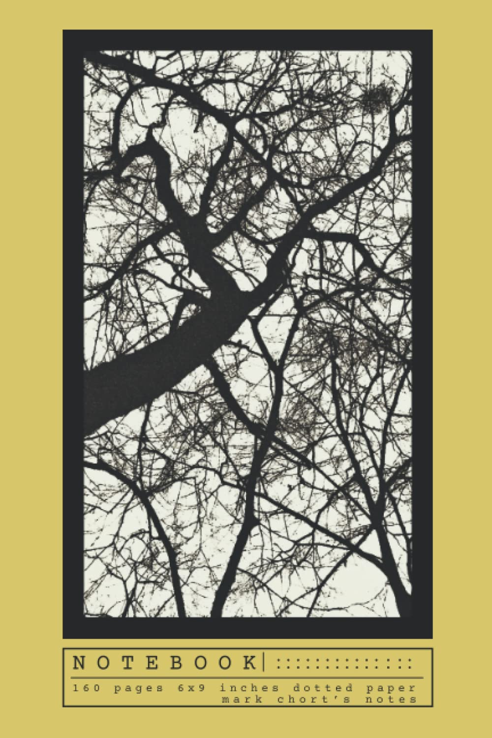 Primary Notebook Composition Dot Grid Paper | Simple Cover: Trees Desing Yellow bckgrnd #2 | 160 dotted pages 6x9 inches size: Dot Grid Notebook, ... Book, Sketchbook to Create Your Own Ideas