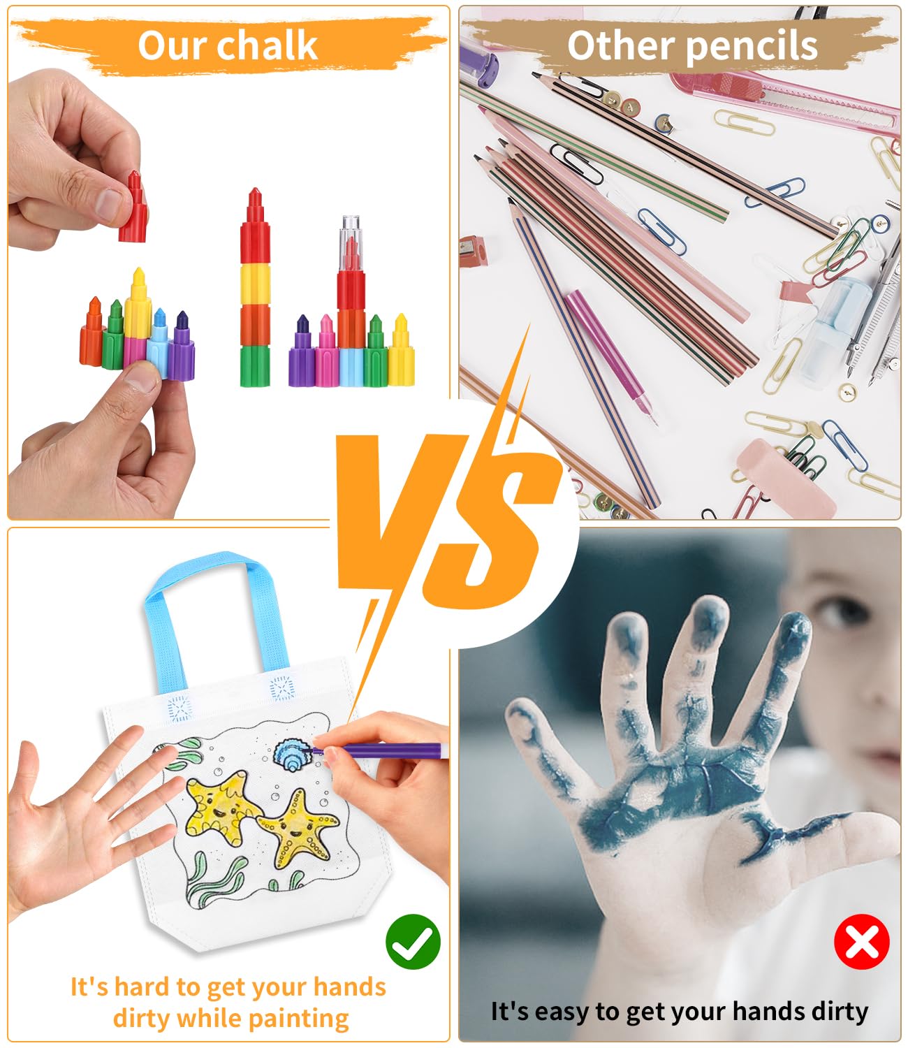 Sacchetti Di Stoffa Da Dipingere Per Bambini - Kit Creativo Fai Da Te