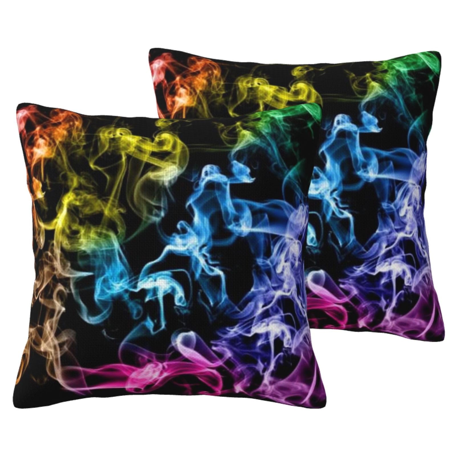 Housses de coussin effet lin motif fumé pour un salon cosy