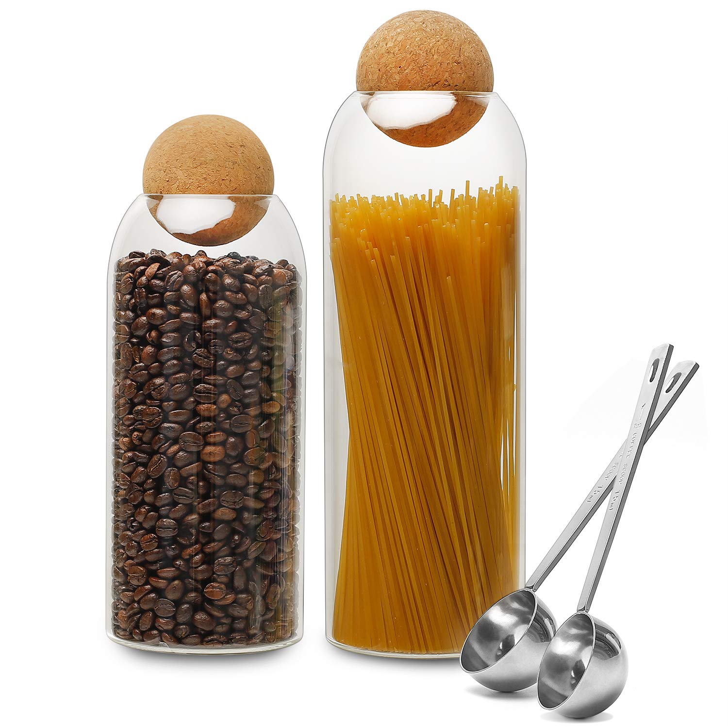 Buy ChasBete Glass Jars with Lids, Glass Canister Sets for Kitchen