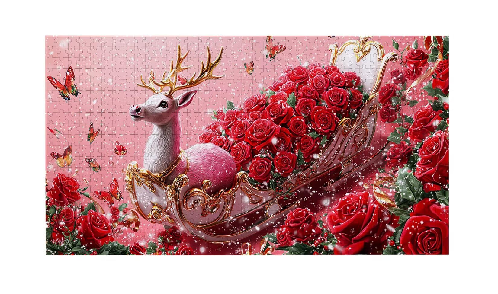 Różowy jeleń - Puzzle 900 sztuk dla dorosłych - Puzzle DIY, kreatywna rozrywka, sztuka nowoczesna, klasyczne puzzle dla dorosłych i młodzieży w wieku 12 lat, pomysł na prezent dla mężczyzn i kobiet 87