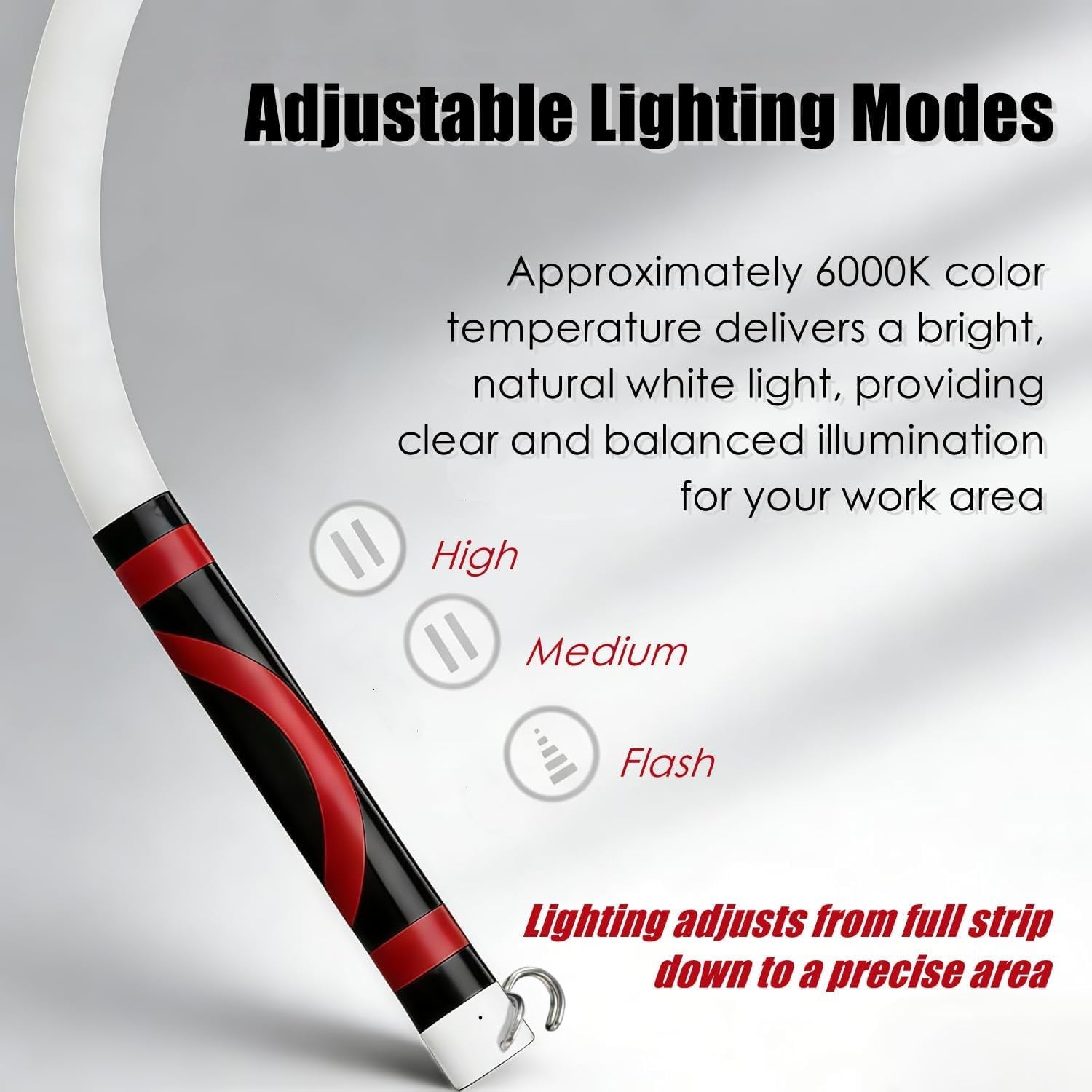 Lampe torche LED flexible de 76,2 cm - Lampe de travail pliable - Rechargeable - Haute luminosité - 3 modes d'éclairage - Outil d'éclairage automobile pour mécanicien, réparation de voiture