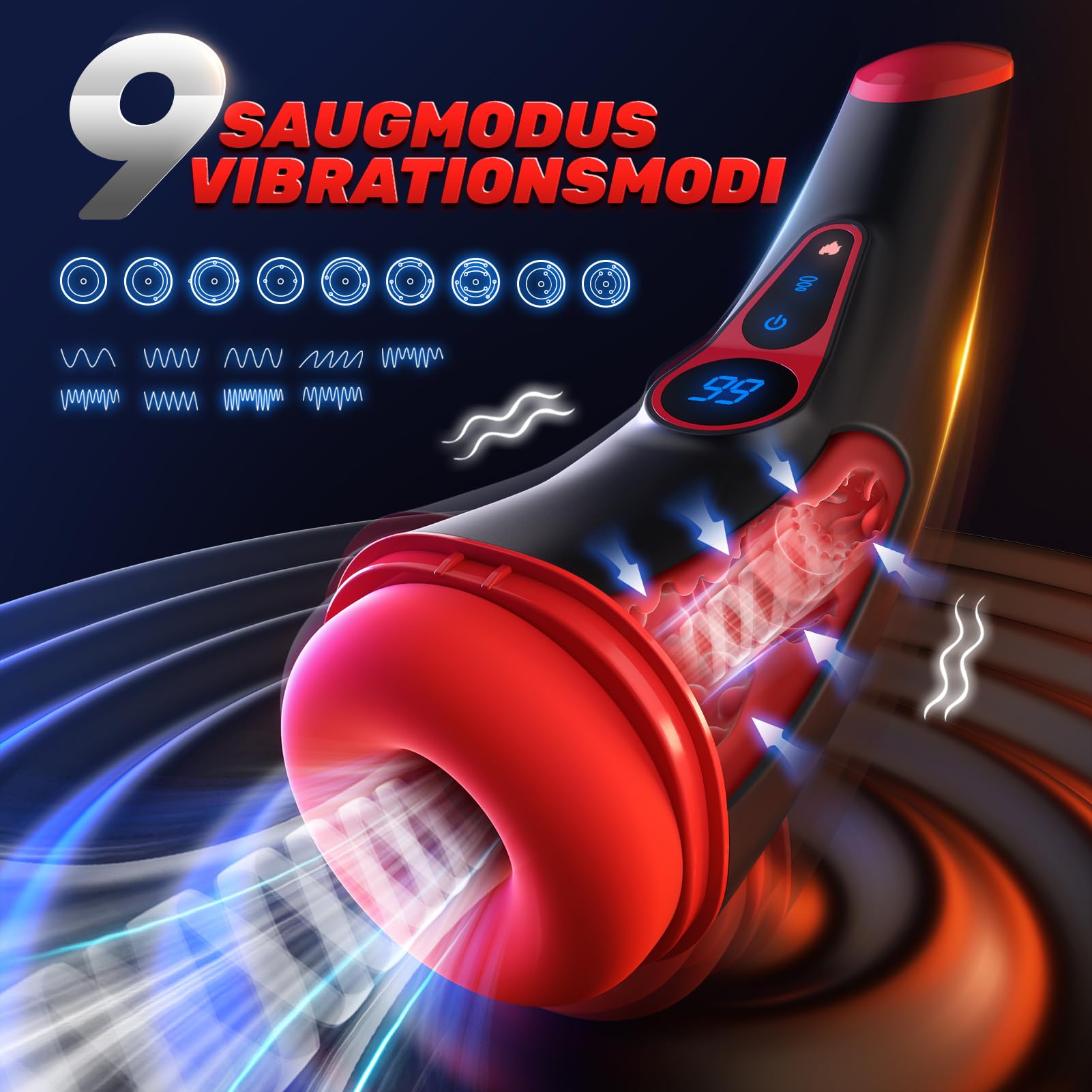 Tauara Masturbatore Uomo con APP, Sex Toys Masturbtore per Pene Vibratore con 9 Aspirazione e 9 Vibrazione, Masturvatore per Uomo Sex Toy 3D Vagina Finta, Display LCD Sexytoysys