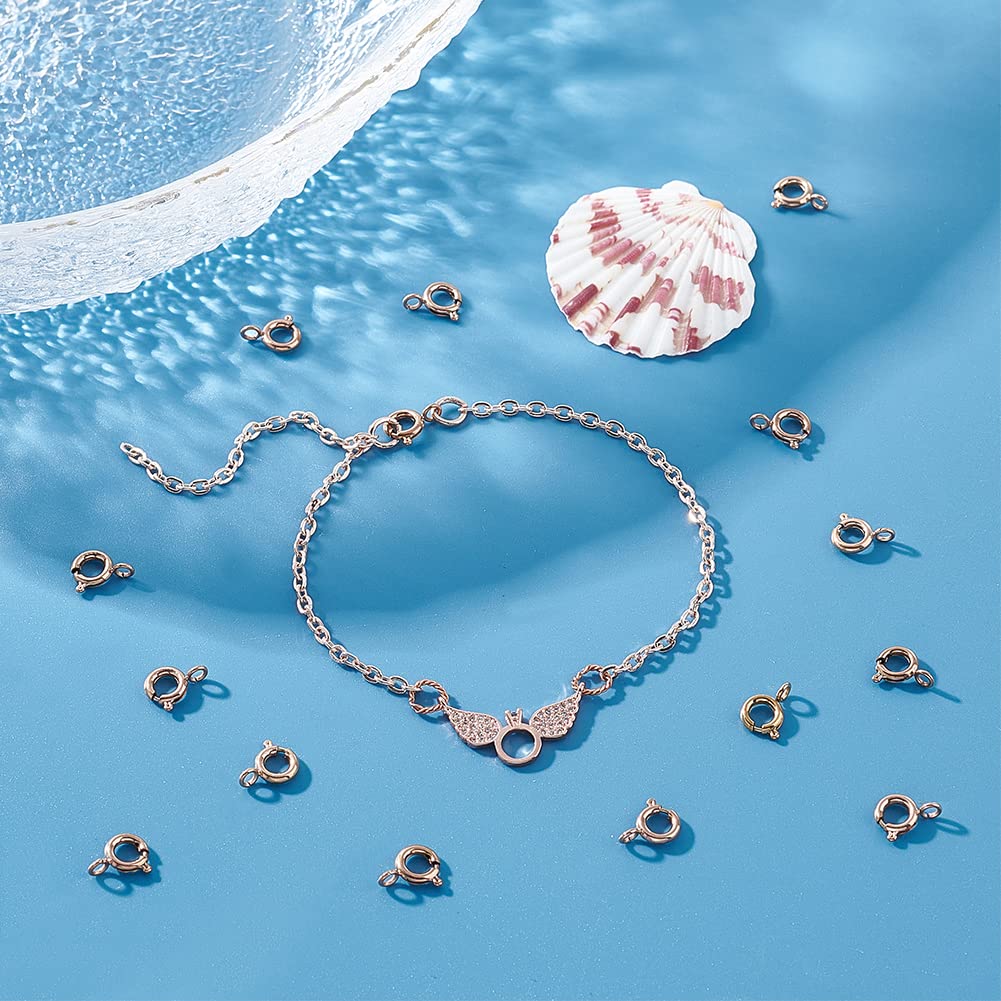 40 Stück Federringverschlüsse 6 Mm – 18K Vergoldet, Aus Messing – Für DIY Schmuck & Armbänder