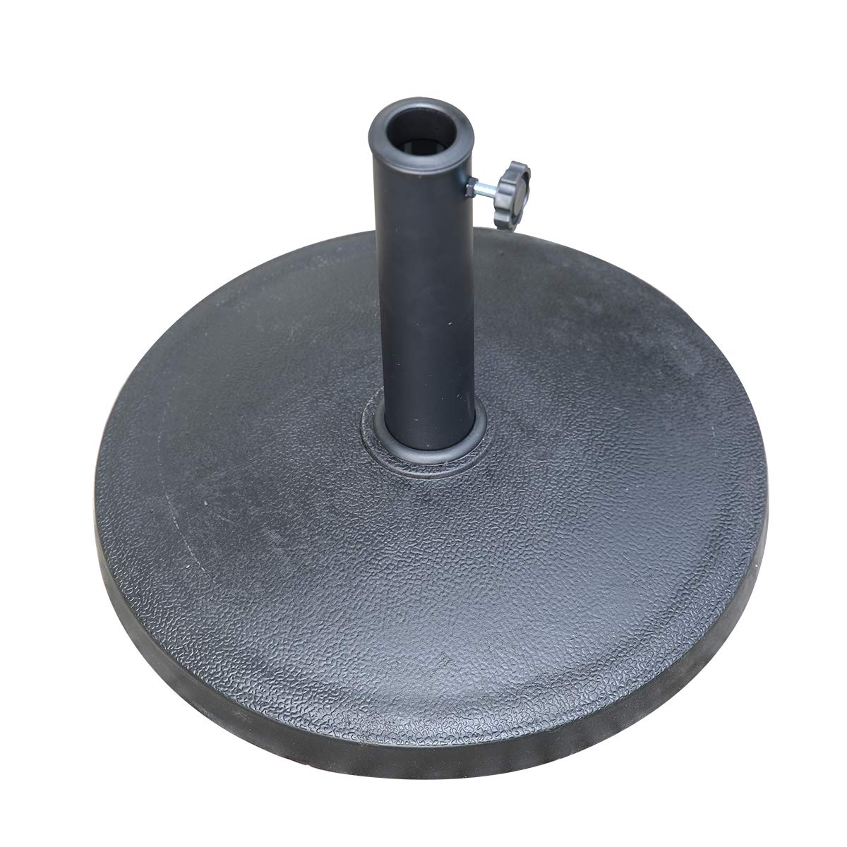 Angel Living Base de Parasol de Jardin Base Lourde pour Parasol - 14 kg - Résine Noire - Compatible 2.5m/2.7m - Stabilisateur de Parasol avec ou sans Table Jardin (14 kg, Noir)