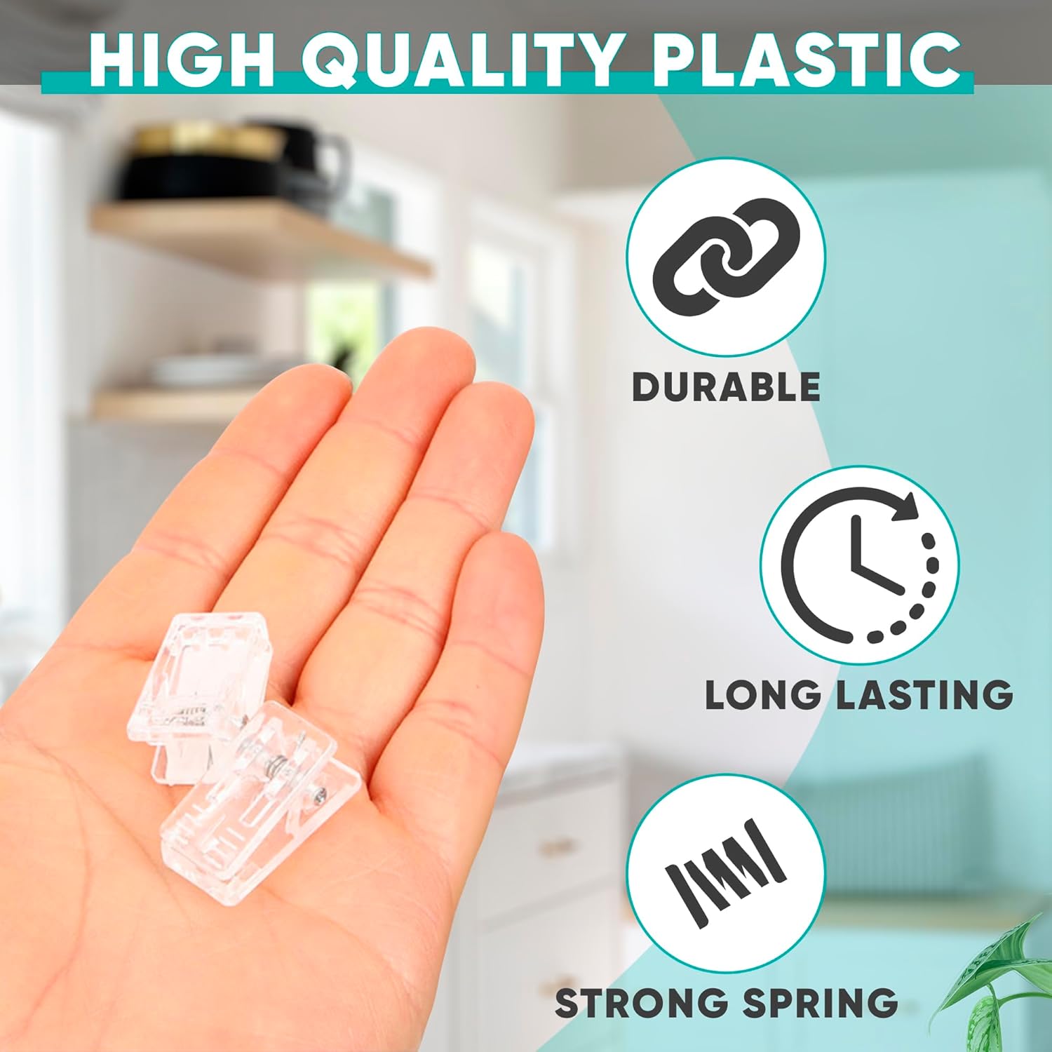 50 Pcs Small Clear Clips - Clear Photo Clips for Hanging Pictures, Photo Memories, Decorations, Crafts and Festive Displays 0.94 x 0.47 - Nice Lightweight Design, Long-Lasting and Strong Spring