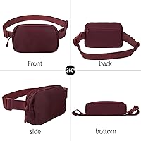 Vista 196 de Riñonera cruzada para mujeres y hombres, bolsa para cinturón para senderismo con correa ajustable, riñonera para correr, entrenamiento, deportes