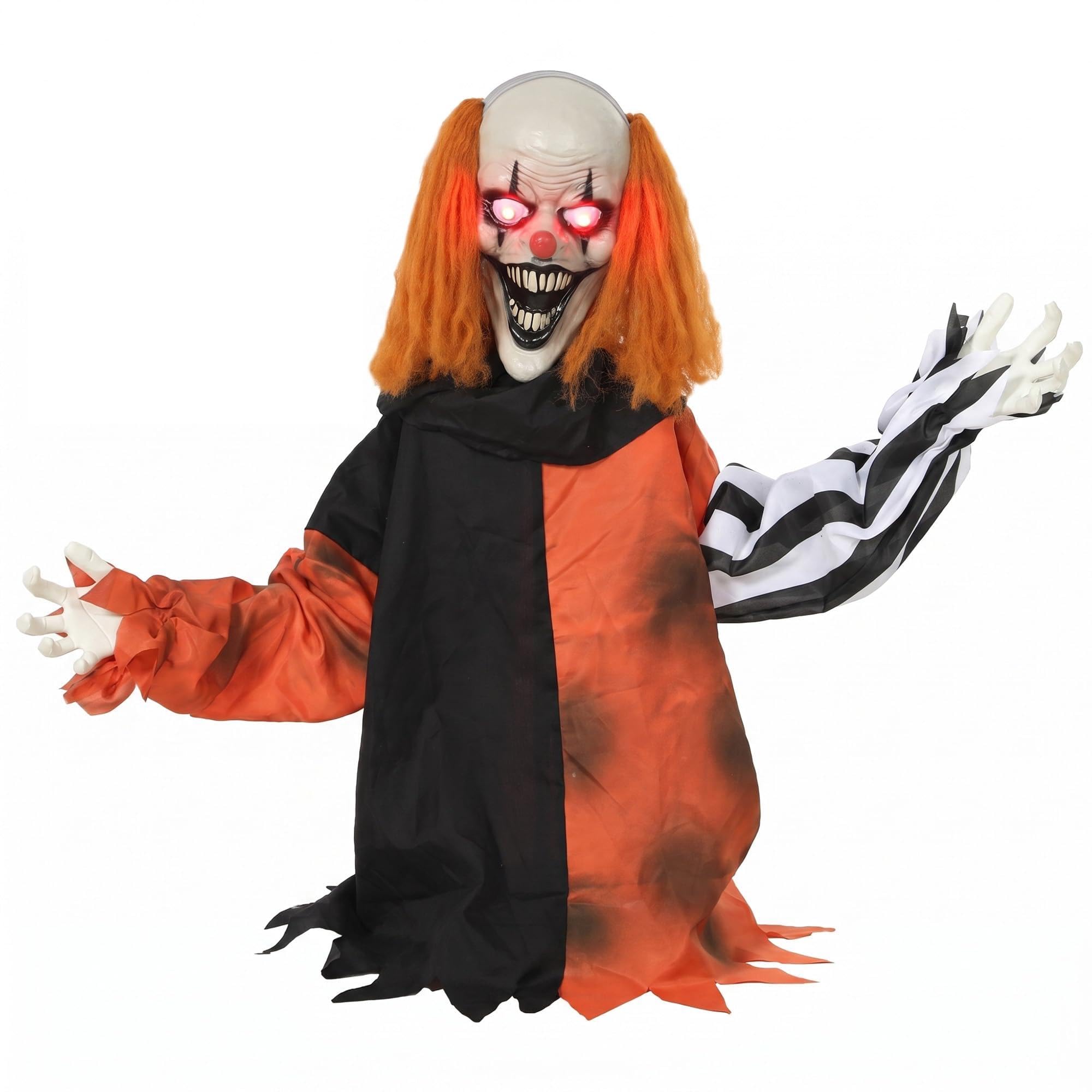 HOMCOM 33"/85cm Animatronic Halloween Clown Half Body Animated Decoration โ image 1