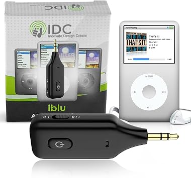 Bluetooth iPod AUX Transmitter - Stream Music Wirelessly to Speakers/Earbuds, Compatible with iPod Classic, Nano, Touch, Shuffle, Mini, Video - READ BELOW
