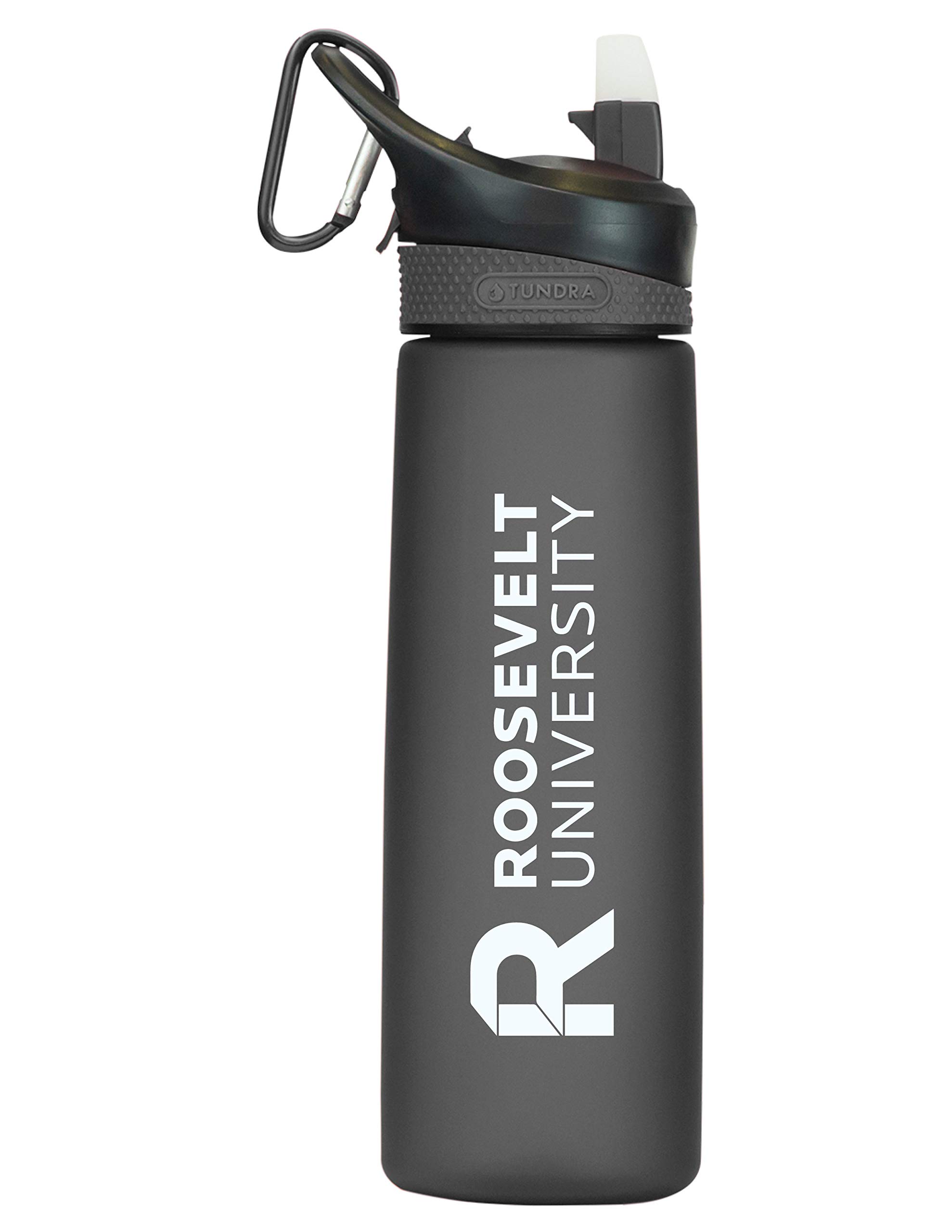 Roosevelt University Tritan Plastic Frosted Sport Bottle, Design-1 - Black