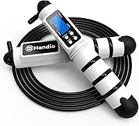 H Handio Jump Rope with Smart Counter, Steel Ball Bearings & Adjustable Length - Speed Skipping Rope for Men, Women, Kids, CrossFit, Home Gym Workouts