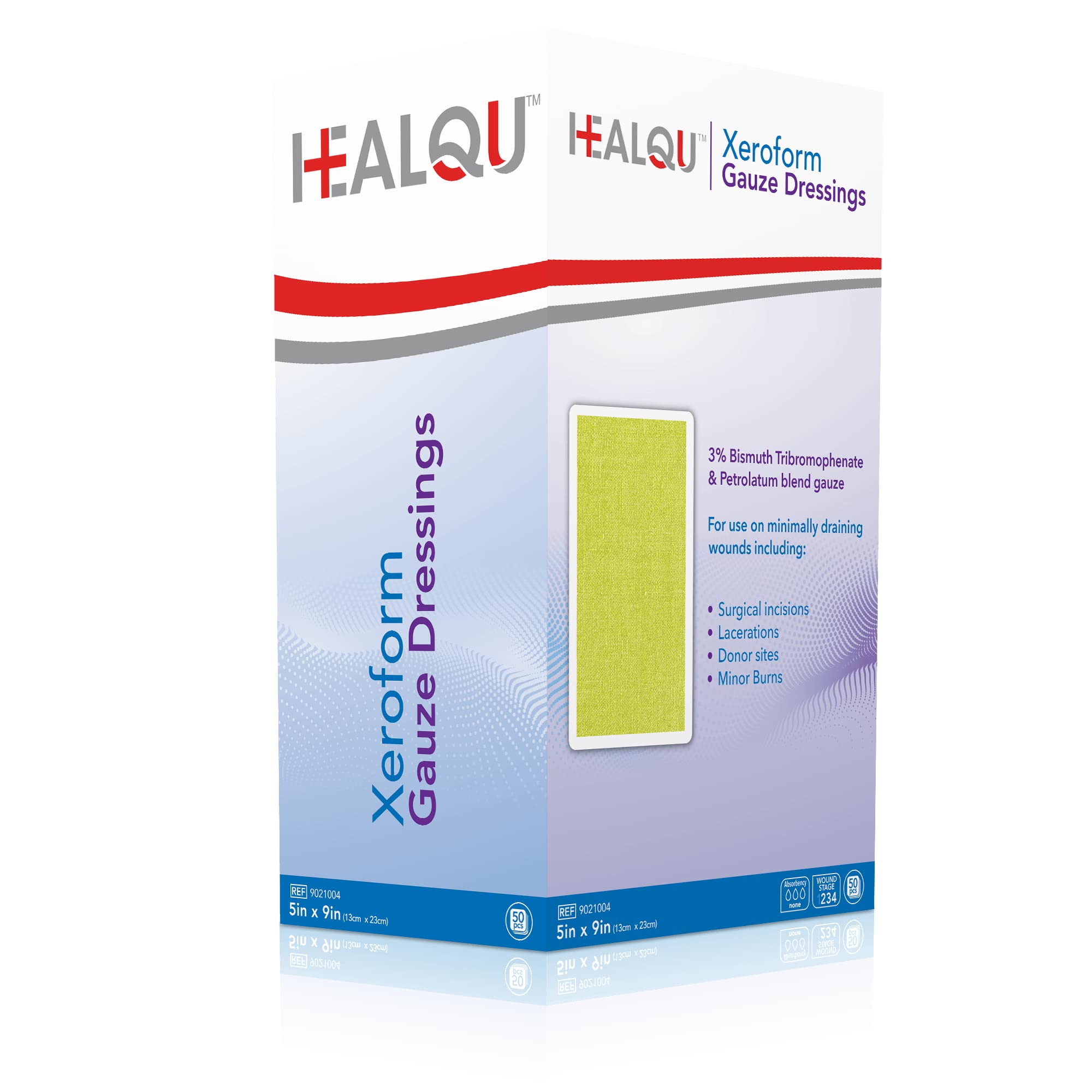 Buy HEALQU Xeroform Petrolatum Gauze Dressing, 5” x 9”, 50Count Non