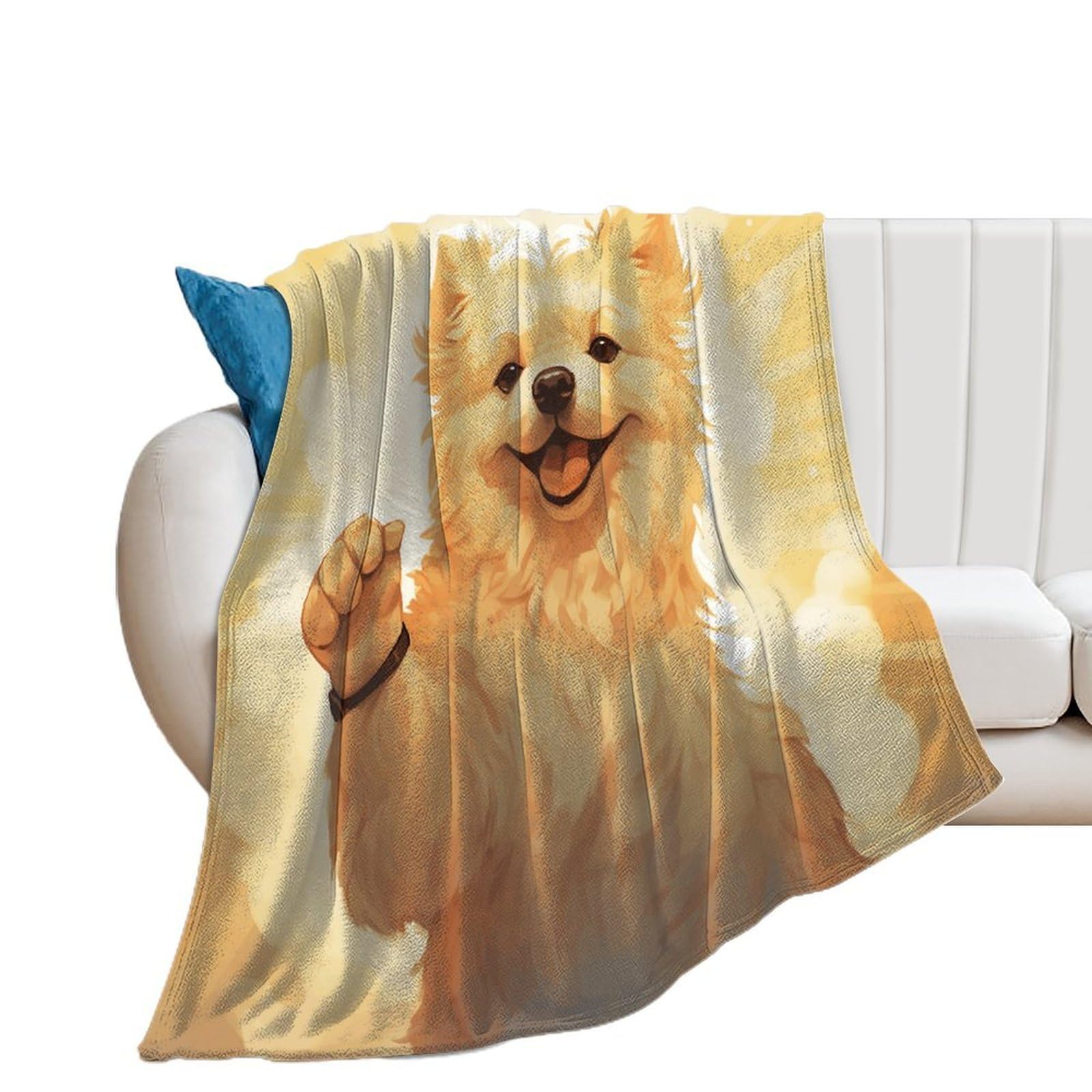 Charming Puppy Throw Blanket for Couch Soft Cozy Flannel Bed Blanket Fuzzy Decorative Blanket Warm Lightweight Throw Blanket All-Season Home Decor Gift for Home Office Sofa 30"*40"（76 * 100cm）