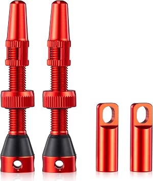 HZJD 2PCS Bike Tubeless Presta Air Valve Stem, Black44 mm