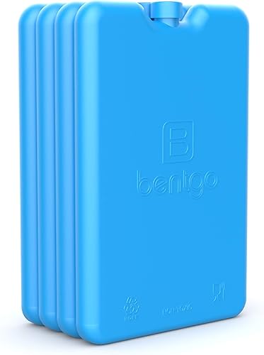 Bentgo Enfriadores de almuerzo de hielo, bolsas de hielo ultrafinas perfectas para el uso diario en loncheras, loncheras y enfriadores, paquete de 4
