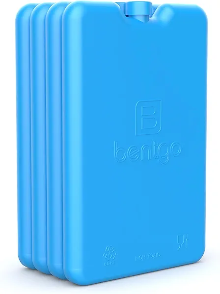 Bentgo Ice Lunch Chillers - Ultra-Thin Ice Packs Perfect for Everyday Use in Lunch Bags, Lunch Boxes and Coolers - 4 Pack (Blue)