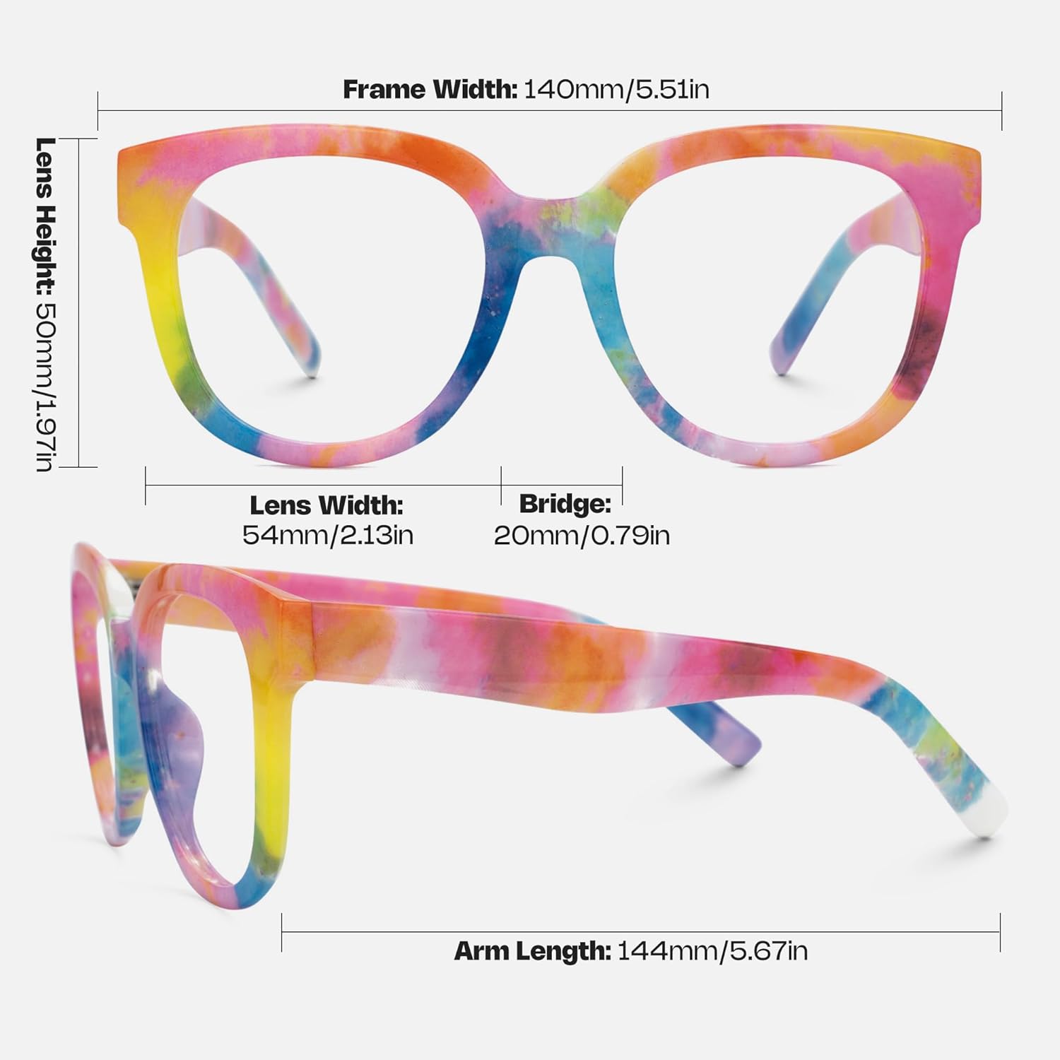 Zeelool Unisex Retro Oversized Square Blue Light Blocking Glasses Harrell ZOP049594 - Image 6