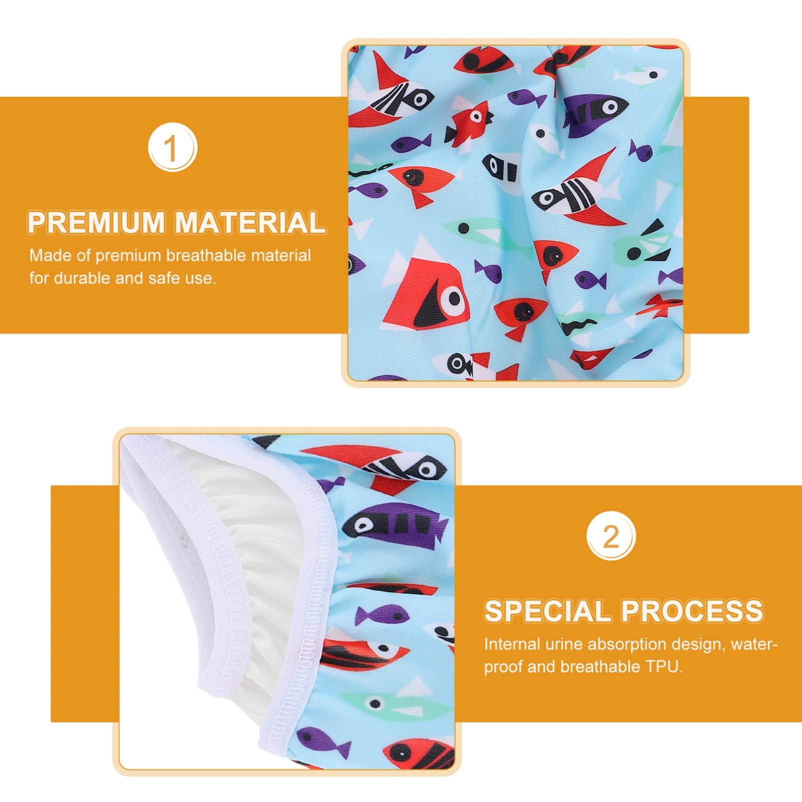 TOYANDONA 4piezas Pañal Bañador Reutilizable Para Bebés Para Natación y Entrenamiento De Baño Diseño y Cómodo Color Lago