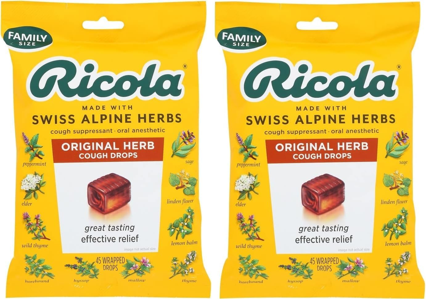 Ricola Original Herb Cough Drops, 45 Drops, Unique Swiss