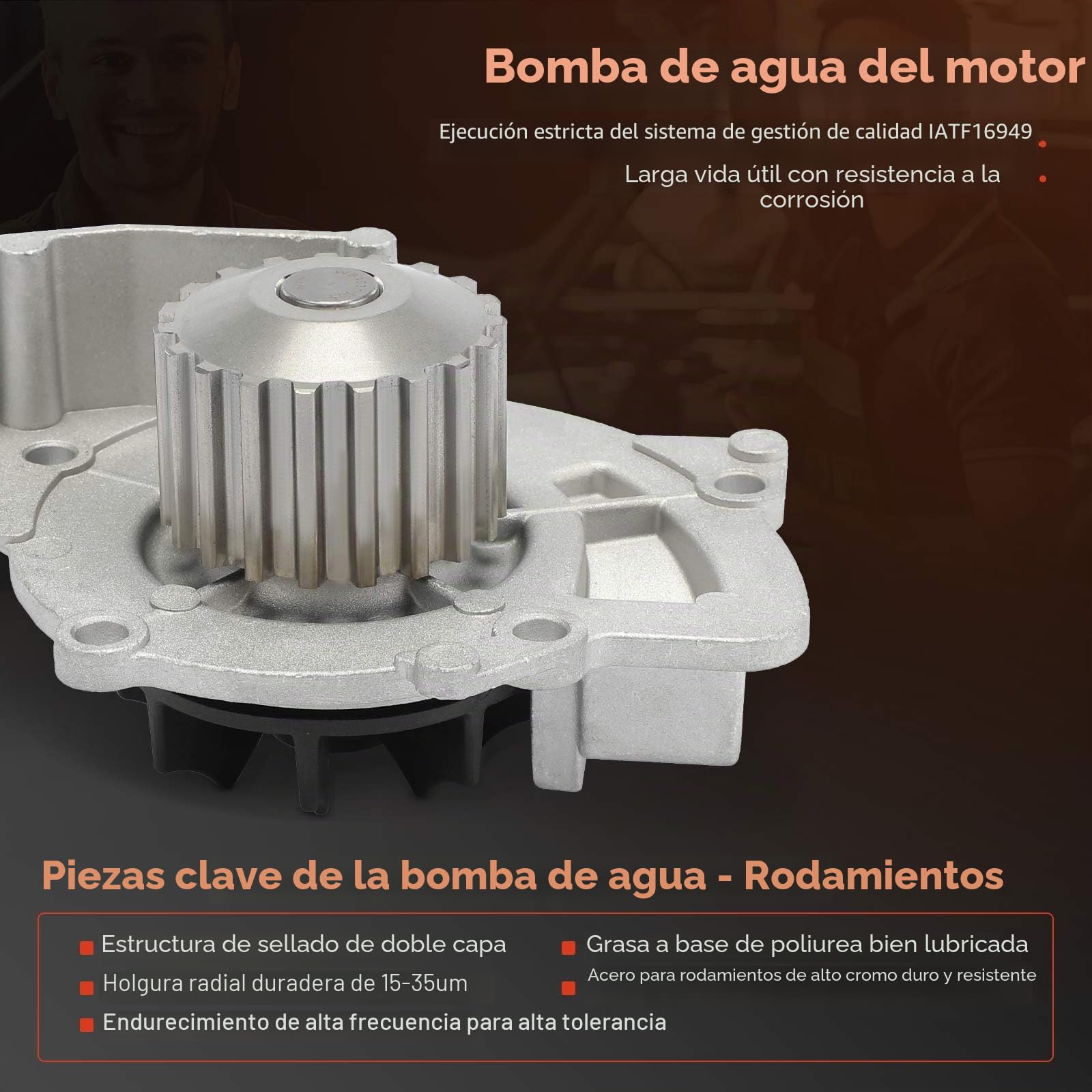 Frankberg Kit de correa de distribución correa de distribución con bomba | Compatible con: VF7 nervioso, S40 II 544, 607 9D 9U, S-Max WA6, V50 545, Caja/familiar Focus II, Ulises 179