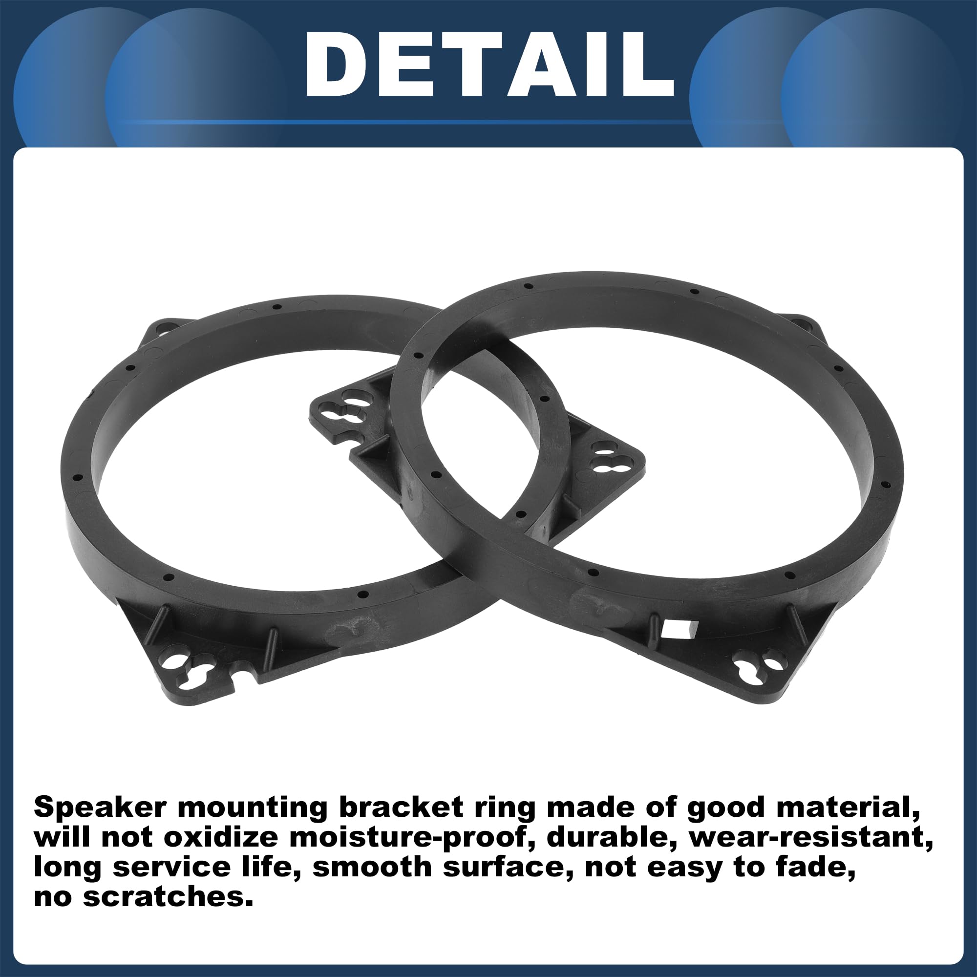 Bagues D'Espacement Haut-Parleur 6.5" Pour Renault Trafic 2015+ – Adaptateur Tweeter ABS Noir Étanché – Profondeur 19mm – Paire
