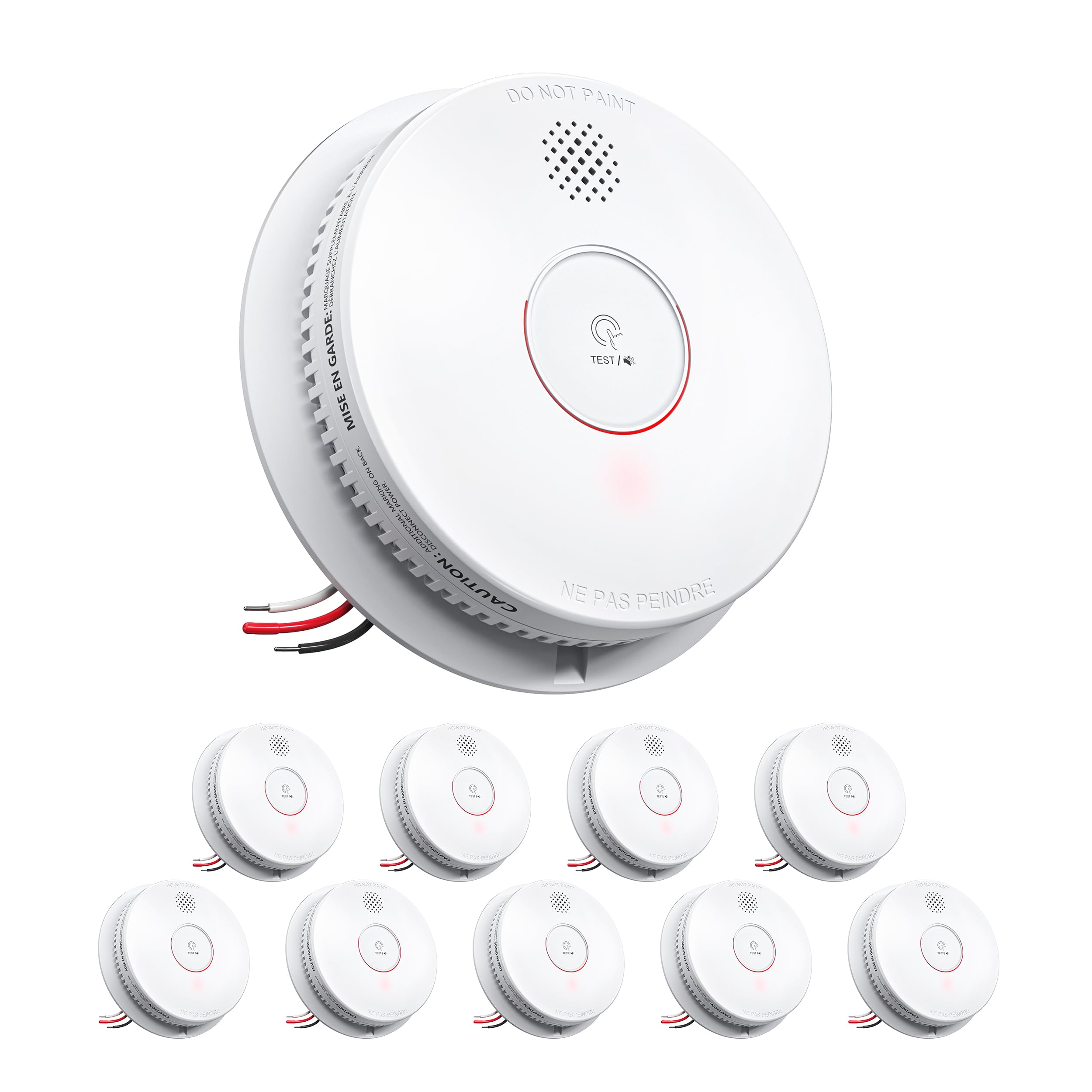 SITERWELL Smoke Detector, Photoelectric Fire Alarm with 9V Backup Battery, Hardwired Smoke