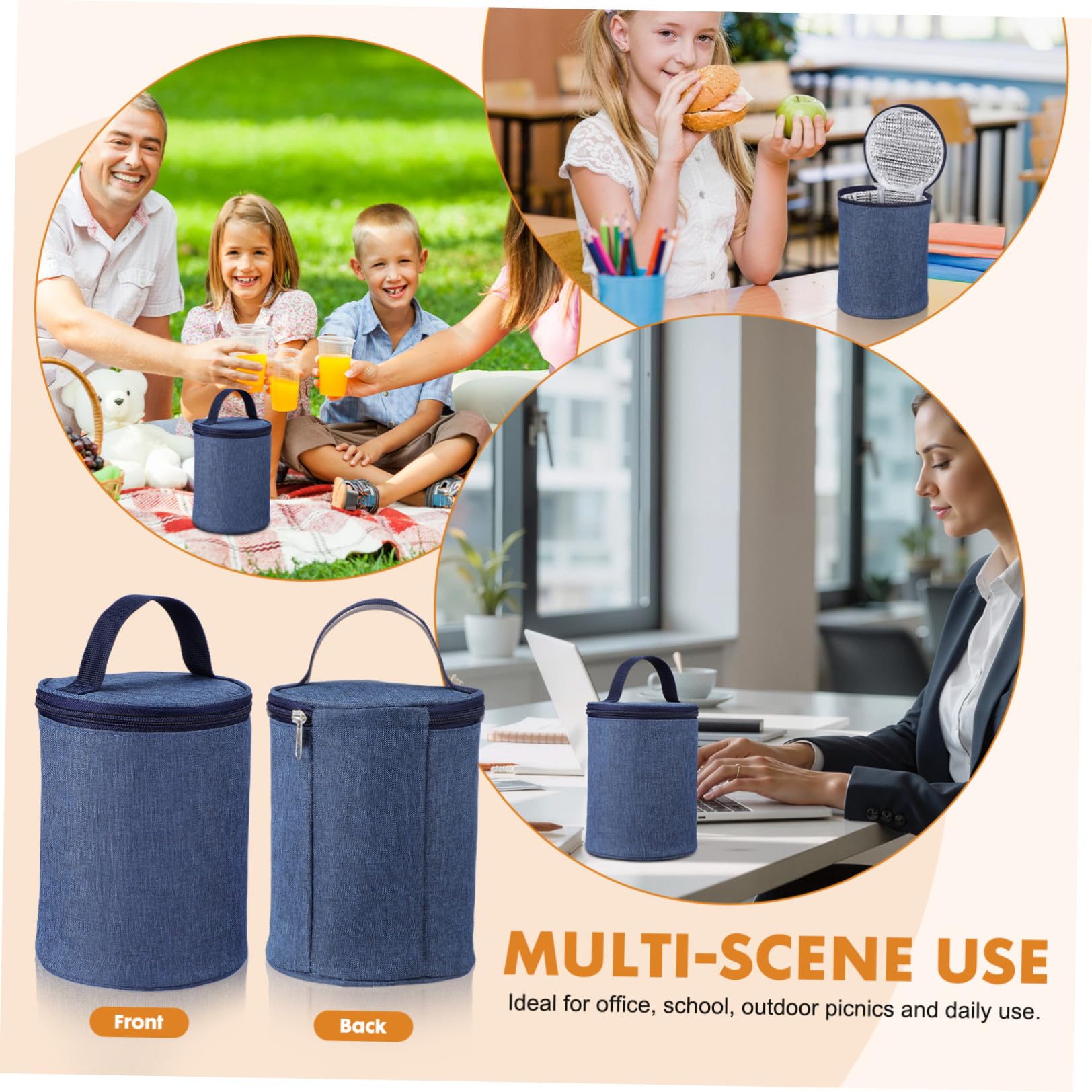 Sacoche Isotherme Souple pour Tasse à Soupe, Toile Résistante